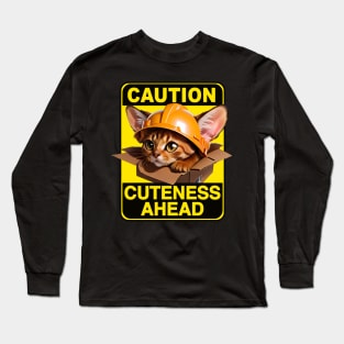 Devon Rex Cat Wearing Hardhat Long Sleeve T-Shirt